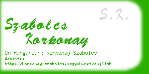 szabolcs korponay business card